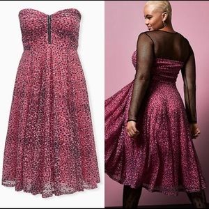 Torrid X Betsey Johnson Pink Leopard Print Dress